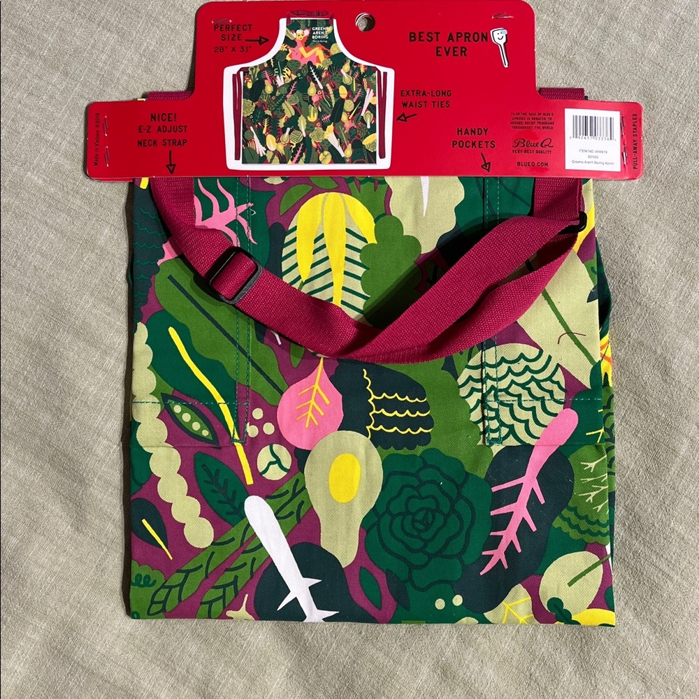 Blue Q Apron Greens aren’t boring Heavy Cotton Twill New Unisex - Picture 2 of 5